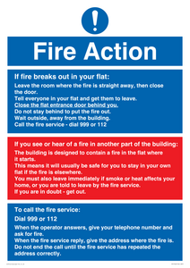 Fire action notice Stay Put message